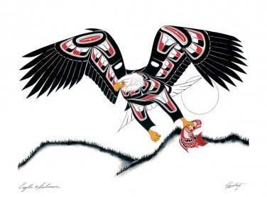 Eagle and Salmon Richard Shorty Art Card Northern Tuchone Yukon Native