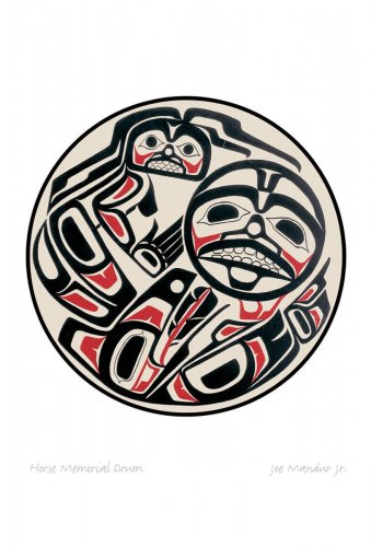 Horse Memorial Drum Joe Mandur Jr Art Card Northwest Coast Haida Art