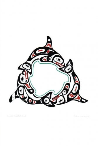 Killer Whale Pod Odin Lonning Art Card Tlingit Native