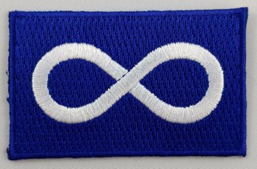 Metis Blue Flag Patch Embroidered Iron On Applique