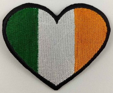 Ireland Heart Flag Patch Badge Embroidered Iron On Applique