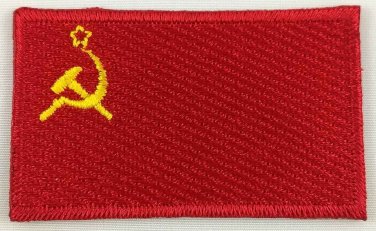 Soviet Union USSR Flag Patch Embroidered Iron On Badge Applique Russian
