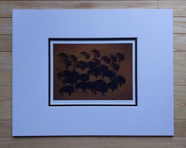 Bison by Benjamin Chee Chee 11"x14" Matted Art Print Ojibway Native