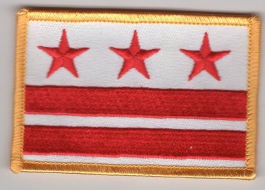 Washington DC Flag Patch Embroidered Iron On Badge Applique