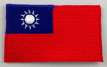 Taiwan Flag Patch Embroidered Iron On Applique Taiwanese