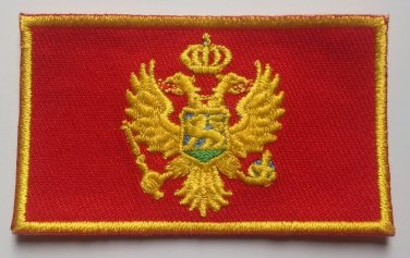 Montenegro Flag Patch Embroidered Iron On Applique Montenegrin