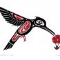 Hummingbird and Flower Pauline Bull Art Card Interior Salish Native