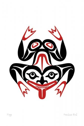 Frog Pauline Bull Art Card Interior Salish Lillooet Nation Native