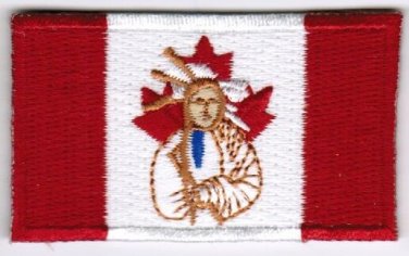 Canada Canadian First Nations Flag Patch Embroidered Iron On Applique Native