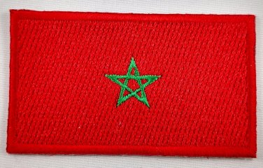 Morocco Flag Patch Embroidered Iron On Applique Moroccan
