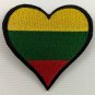 Lithuania Heart Flag Patch Badge Embroidered Iron On Applique
