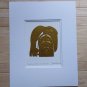 The Raven Steals the Salmon Gold Embossed by Bill Reid 11"x14" Matted Art Print