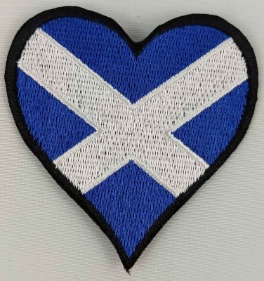 Scotland Heart Flag Patch Badge Embroidered Iron On Applique