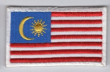Malaysia Flag Patch Embroidered Iron On Applique Malaysian