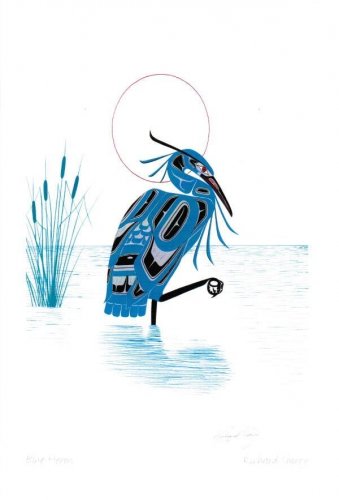 Blue Heron Richard Shorty Art Card Northern Tuchone Yukon Native