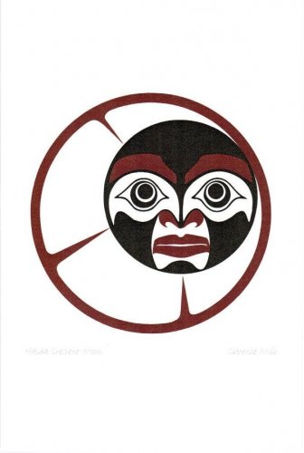 Haida Crescent Moon Clarence Mills Art Card Northwest Coast Native