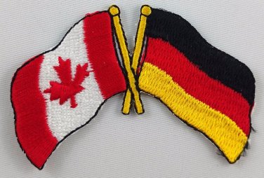 Canada / Germany Flag Patch Embroidered Iron On Applique Canadian German
