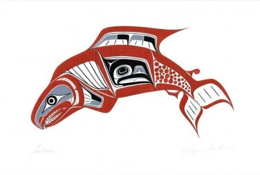Salmon Richard Shorty Art Card Northern Tuchone Yukon Native