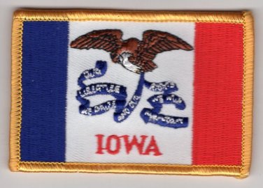 Iowa Flag Patch Embroidered Iron On Applique