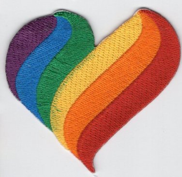 Rainbow Heart Patch LGBT Pride Embroidered Iron On Applique