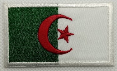 Algeria Flag Patch Embroidered Iron On Applique Algerian
