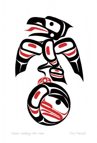 Raven Stealing the Moon Eric Parnell Art Card Haida Northwest Coast Native