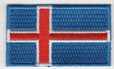 Iceland Flag Patch Embroidered Iron On Applique Icelander