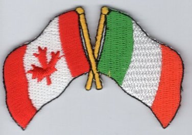 Canada / Ireland Flag Patch Embroidered Iron On Applique Canadian Irish