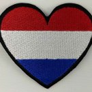 Netherlands Heart Flag Patch Badge Embroidered Iron On Applique