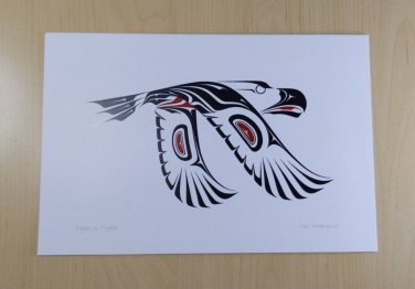 Eagle in Flight Carl Stromquist Art Card Interior Salish Native