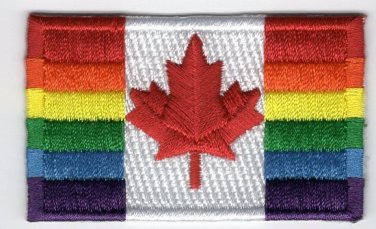 Rainbow Canada Flag Patch LGBT Pride Embroidered Iron On Applique