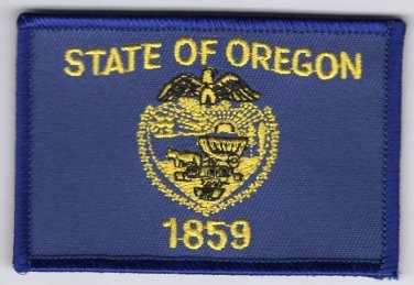 Oregon State Flag Patch Embroidered Iron On Applique