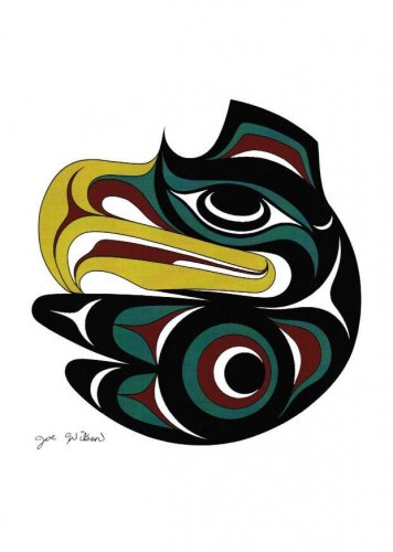 Small Eagle Joe Wilson Art Card Coast Salish SXWASET Native