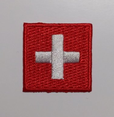 Switzerland Flag Patch Embroidered Iron On Applique Swiss