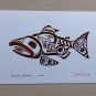 Haida Salmon Copper Embossed Bill Reid Art Card Northwest Coast Native