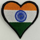 India Heart Flag Patch Badge Embroidered Iron On Applique