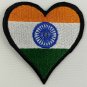 India Heart Flag Patch Badge Embroidered Iron On Applique