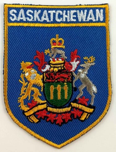 Saskatchewan COA Shield Crest Patch Embroidered Iron On Sew On Canada