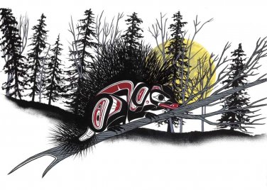 Porcupine &acirc;�� Wind Tall Richard Shorty Art Card Northern Tuchone Yukon Native