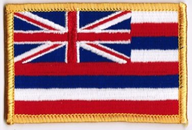 Hawaii State Flag Patch Embroidered Iron On Applique