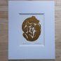 The Bear Mother Gold Embossed by Bill Reid 11"x14" Matted Art Print Native
