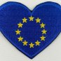 European Union EU Heart Flag Patch Badge Embroidered Iron On Applique