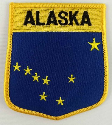 Alaska State Shield Patch Badge Embroidered Iron On Applique
