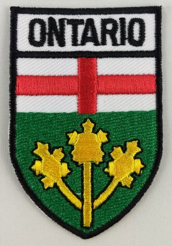 Ontario Province Shield Crest Patch Embroidered Iron On Sew On