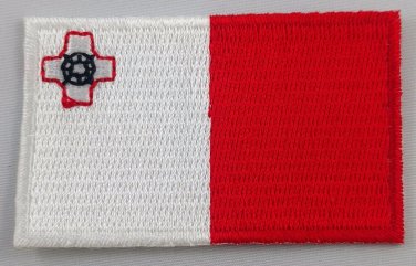 Malta Flag Patch Embroidered Iron On Applique Maltese