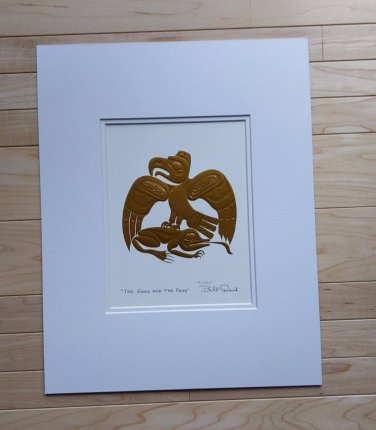 The Eagle and the Frog Gold Embossed by Bill Reid 11"x14" Matted Art Print