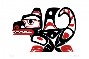 Wasco Sea Wolf Eric Parnell Art Card Haida Northwest Coast Native