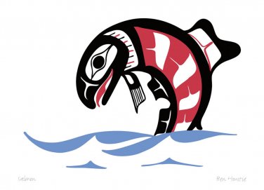 Salmon Ben Houstie Art Card Heiltsuk Nation Bella Bella Native No:775