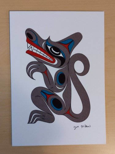 Salish Wolf Joe Wilson Art Card Coast Salish SXWASET Native