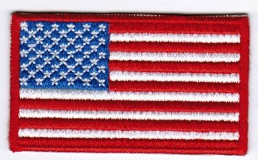 American Flag Patch Embroidered Iron On Applique USA United States of America Rd